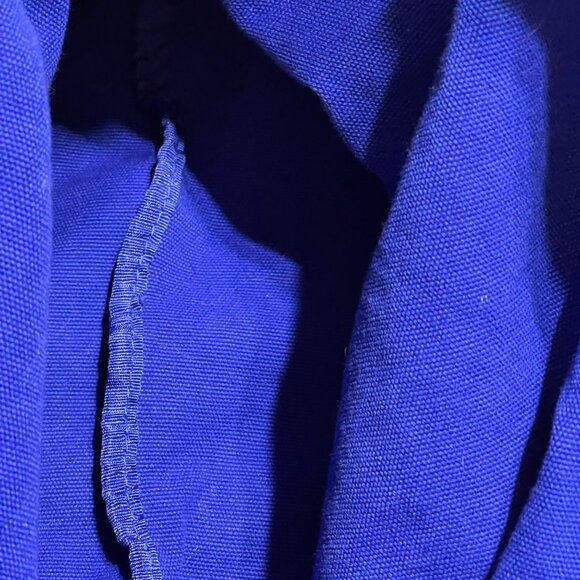 Seas The Day Trina Turk Canvas Beach Bag Blue White Tote Cruise - Picture 4 of 5